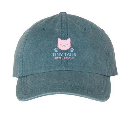 Ball Caps, a Teal Printed Pigment Dye Baseball Cap