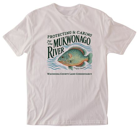 Protecting & Caring for the Mukwonago River, a Ice Grey Softstyle Cotton Tee