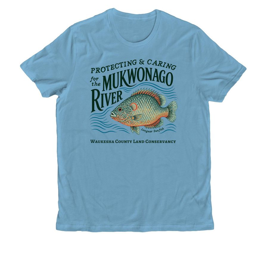 Protecting & Caring for the Mukwonago River, a Arctic Blue Allmade Organic Cotton Unisex Tee