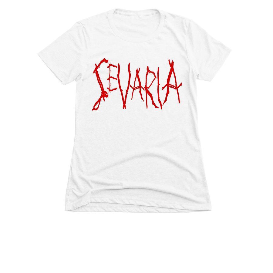 SEVARIA logo, a White Women's Slim Fit Tee