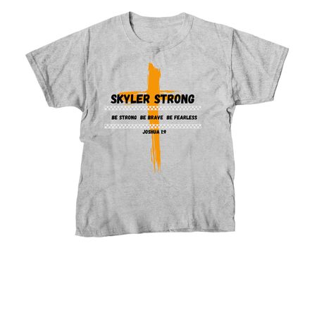 SKYLER STRONG, a Sport Grey Youth Unisex Tee