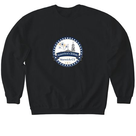 America's 250th Norwich CT, a Black Softstyle Crewneck Sweatshirt