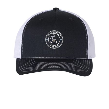 Team Charlie - Type Won, a Navy/ White Printed Five-Panel Trucker Cap
