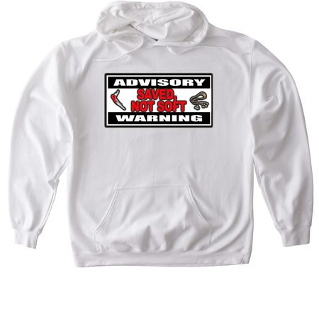 Saved Not Soft, a White Gildan Softstyle Pullover Hoodie