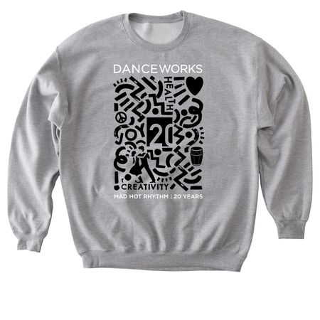 Danceworks Mad Hot Rhythm 20th Anniversary, a Sport Grey Softstyle Crewneck Sweatshirt