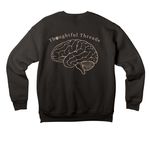 Thoughtful Threads, a Black Premium Drop Shoulder Sweatshirt (back-view)