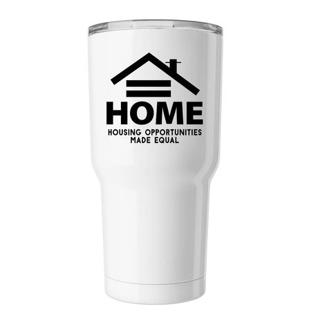 The United Fight, a White Insulated Tumbler (back-view)