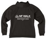 NF Walk Northeast Ohio 2026, a Deep Black Allmade Women?s Organic CVC Zip-Up Hoodie (back-view)