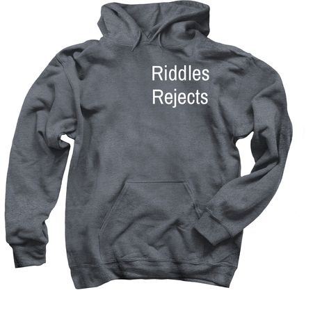 Riddles Rejects, a Dark Heather Pullover Hoodie