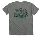Save Lake Desire, a Deep Heather Premium V-Neck Tee (back-view)