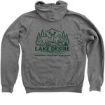 Save Lake Desire, a Deep Heather Zip Up Hoodie (back-view)