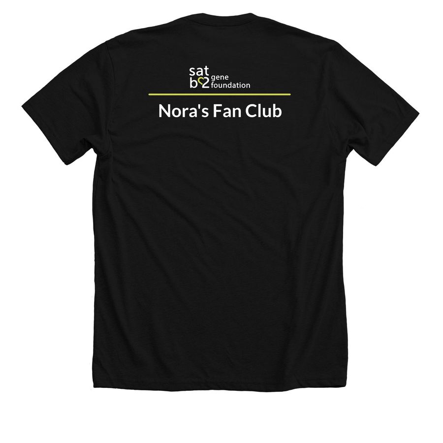 Nora's Fan Club, a Solid Black Blend Premium Unisex Tee (back-view)