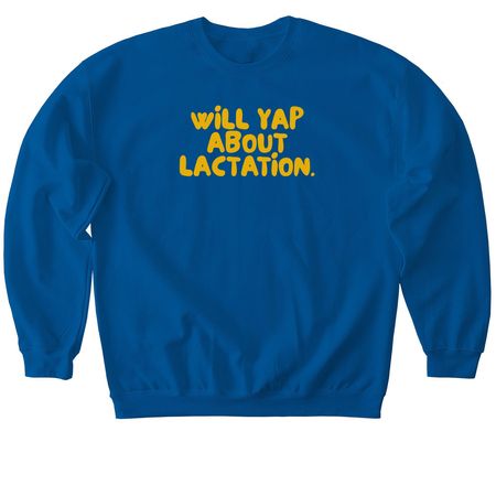 will yap (mustard), a Royal Softstyle Crewneck Sweatshirt