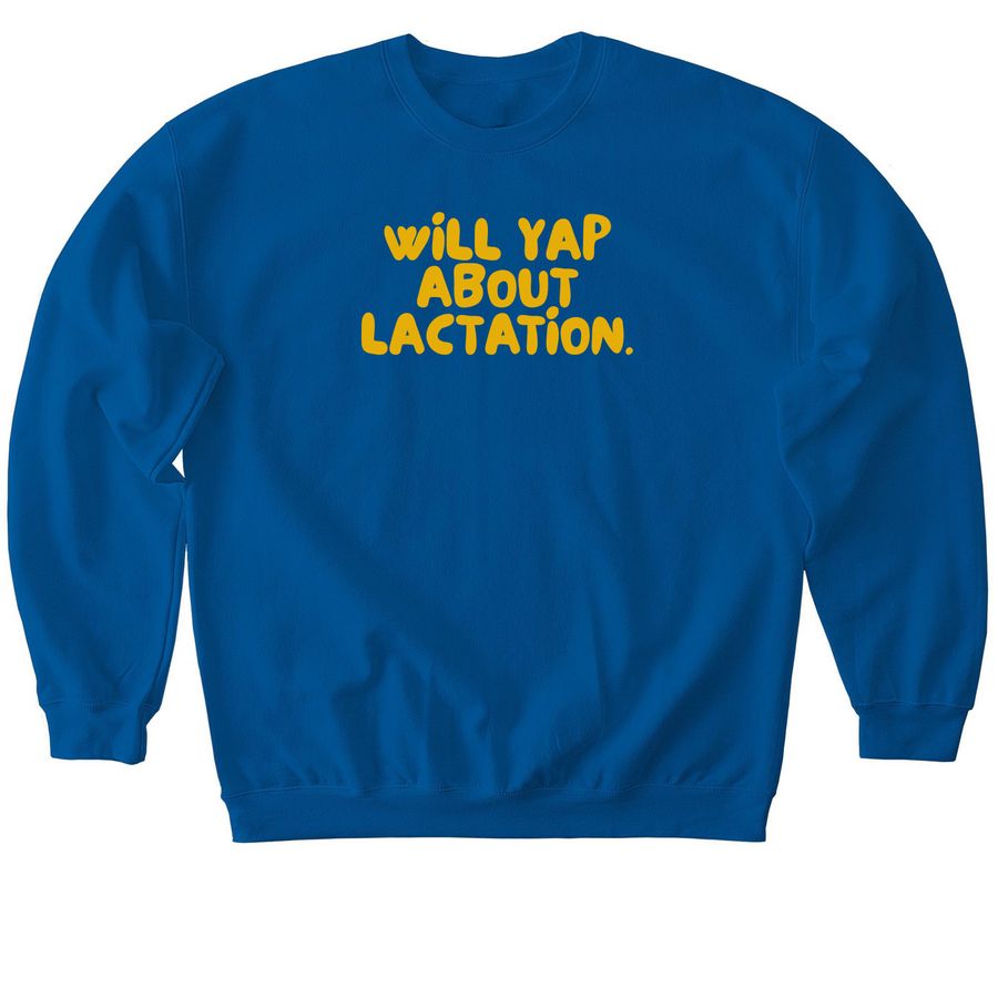 will yap (mustard), a Royal Softstyle Crewneck Sweatshirt