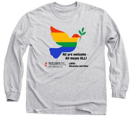 North Liberty First UMC Pride Month, a Sport Grey Classic Long Sleeve Tee