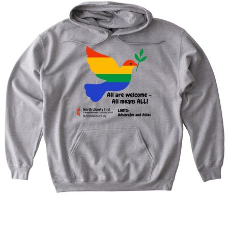 North Liberty First UMC Pride Month, a Sport Grey Gildan Softstyle Pullover Hoodie
