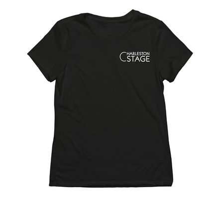White Logo Sideways on Back, a Deep Black Allmade Eco Triblend Women?s Tee