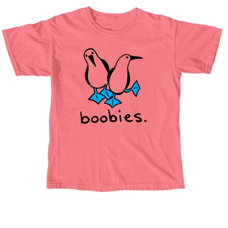 Two Boobies (Dark w/ Blue Feet), a Watermelon Comfort Colors Unisex Tee