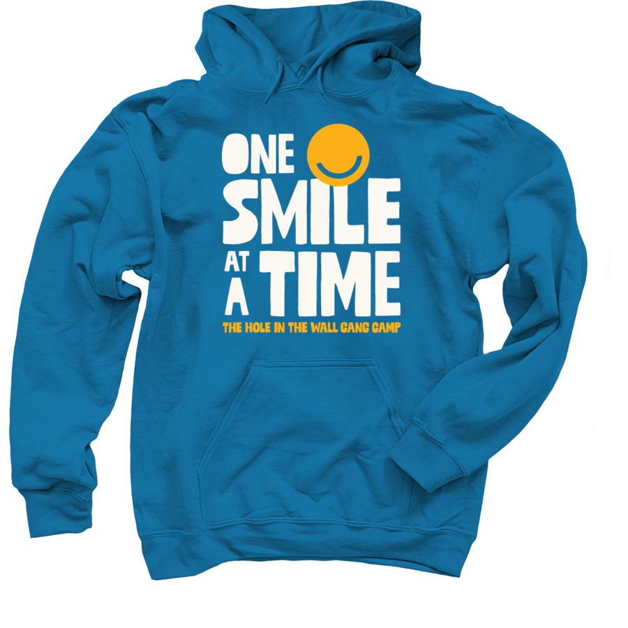 One Smile at a Time, a Sapphire Pullover Hoodie