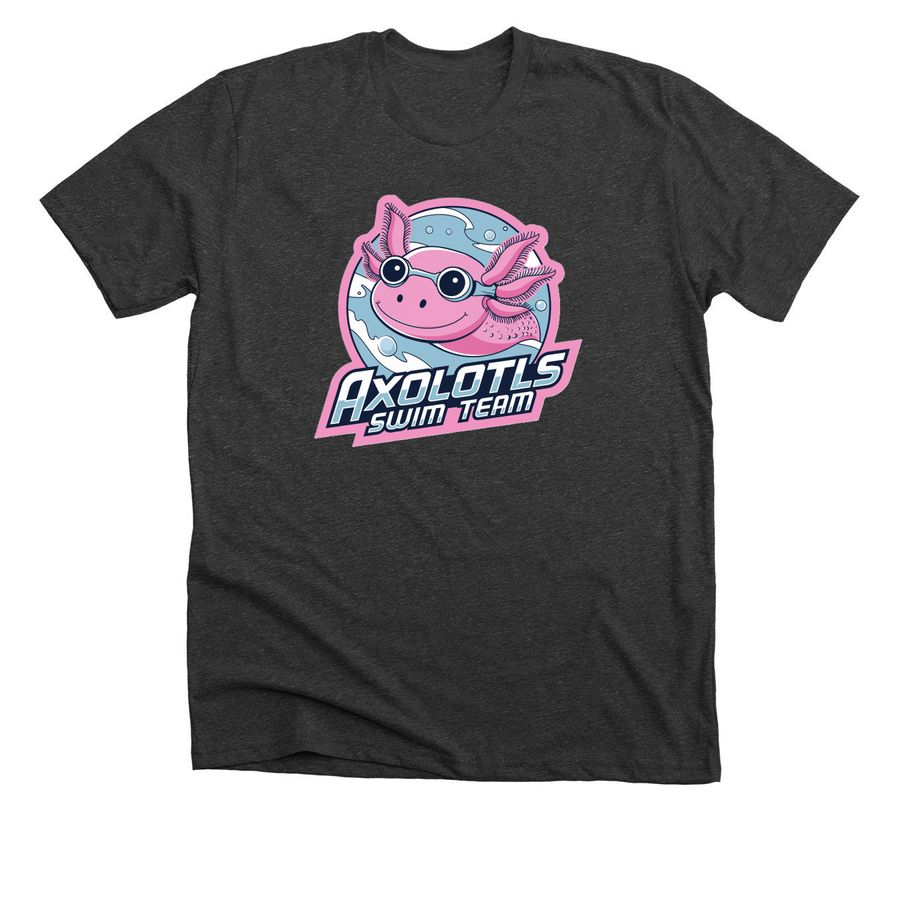 Axolotls Swim Team, a Dark Grey Heather Premium Unisex Tee