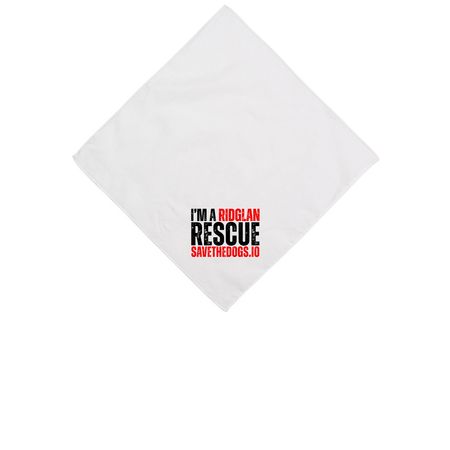 RIDGLAN RESCUE BANDANA WHITE, a White Cotton Bandana