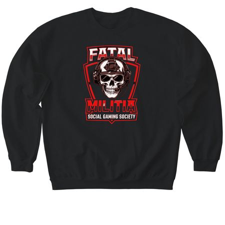 FATAL MILITIA, a Black Softstyle Crewneck Sweatshirt