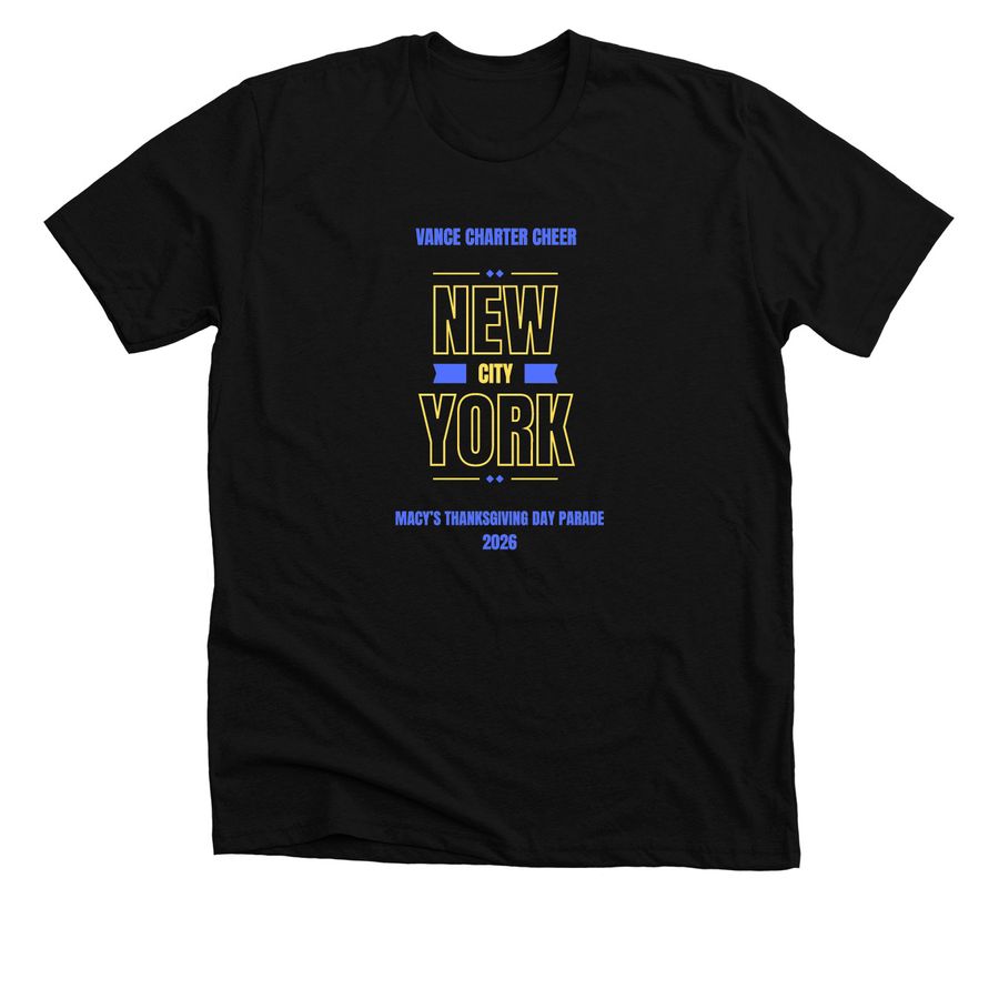 Vance Charter Varsity Cheer, a Solid Black Blend Premium Unisex Tee