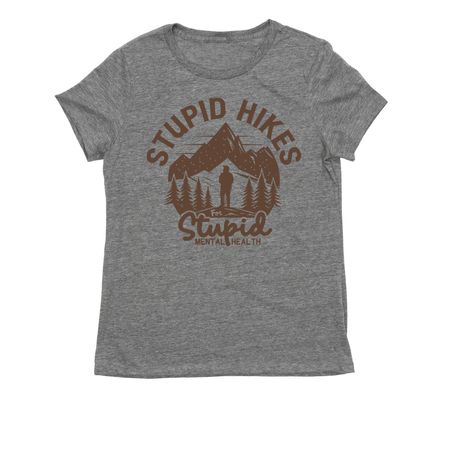 Stupid Hikes for Stupid Mental Health, a Aluminum Grey Allmade Eco Triblend Women?s Tee
