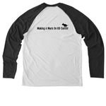 Paws4Potter's 11th Annual Dog Walk, a Space Black/ Bright White Allmade Eco Triblend Colorblock Raglan Long Sleeve Tee (back-view)