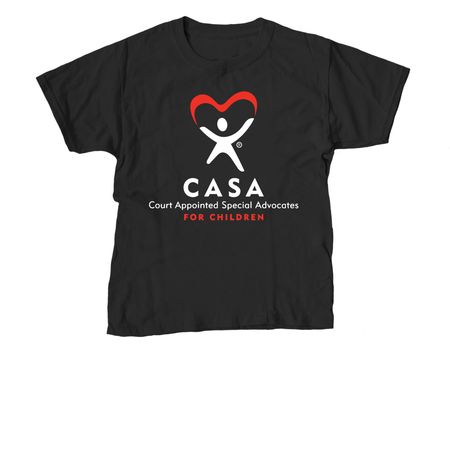 Ohio CASA Vertical Logo, a Black Youth Unisex Tee