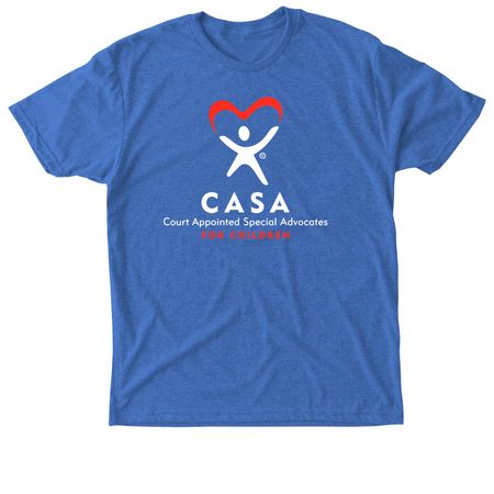 Ohio CASA Vertical Logo, a Vintage Royal Triblend Unisex Tee