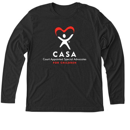 Ohio CASA Vertical Logo, a Vintage Black Triblend Long Sleeve Tee