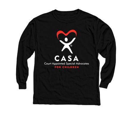 Ohio CASA Vertical Logo, a Black Youth Long Sleeve Tee