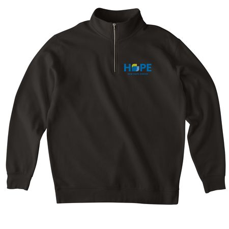 Hope Hoodies, a Black Midweight Quarter Zip Pullover