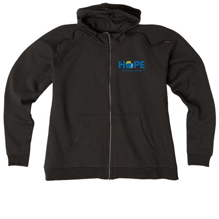 Hope Hoodies, a Deep Black Allmade Women?s Organic CVC Zip-Up Hoodie