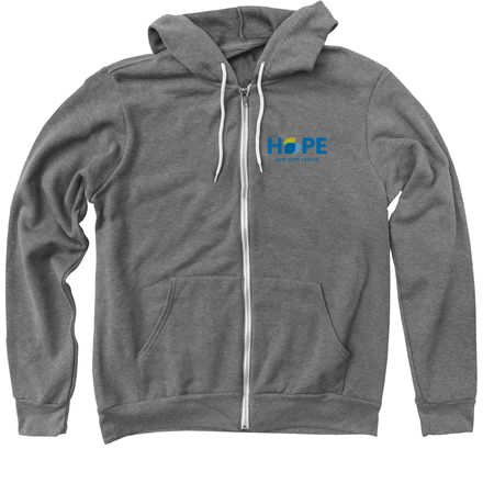 Hope Hoodies, a Deep Heather Zip Up Hoodie