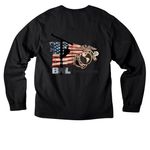 M. SMITH COLOR LOGO, a Black Unisex Heavyweight Long Sleeve Tee (back-view)