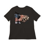 M. SMITH COLOR LOGO, a Black Women?s Relaxed Cotton Tee (back-view)