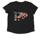 M. SMITH COLOR LOGO, a Deep Black Allmade Eco Triblend Women?s Scoop Neck Tee (back-view)