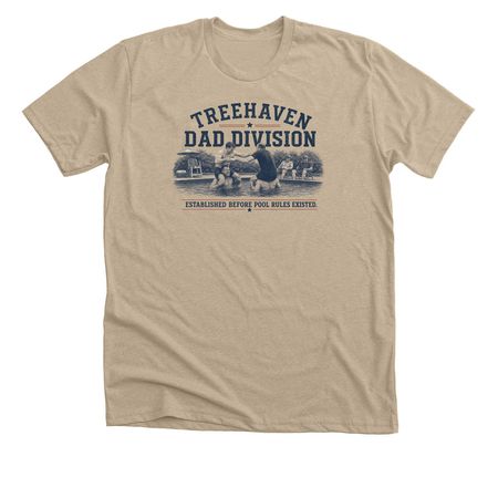 Treehaven Dad Division, a Heather Tan Premium Unisex Tee