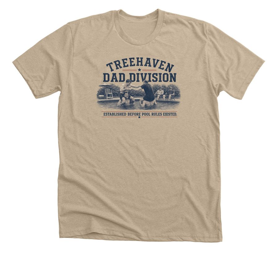 Treehaven Dad Division, a Heather Tan Premium Unisex Tee