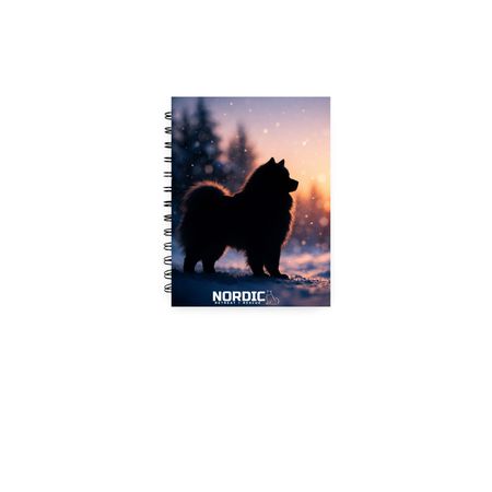 Samoyed Silhouette Notebook, a White Spiral Notebook