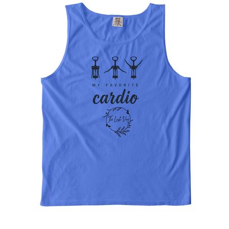 My Favorite Cardio, a Flo Blue Comfort Colors Tank Top