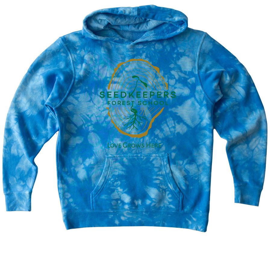 Nine Years Of Growing Together, a Aqua Blue Youth Tie Dye Pullover Hoodie