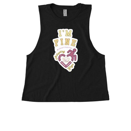 "I'm Fine", a Deep Black Allmade Eco Triblend Women?s Muscle Tank