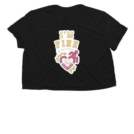 "I'm Fine", a Black Women?s Flowy Cropped Tee