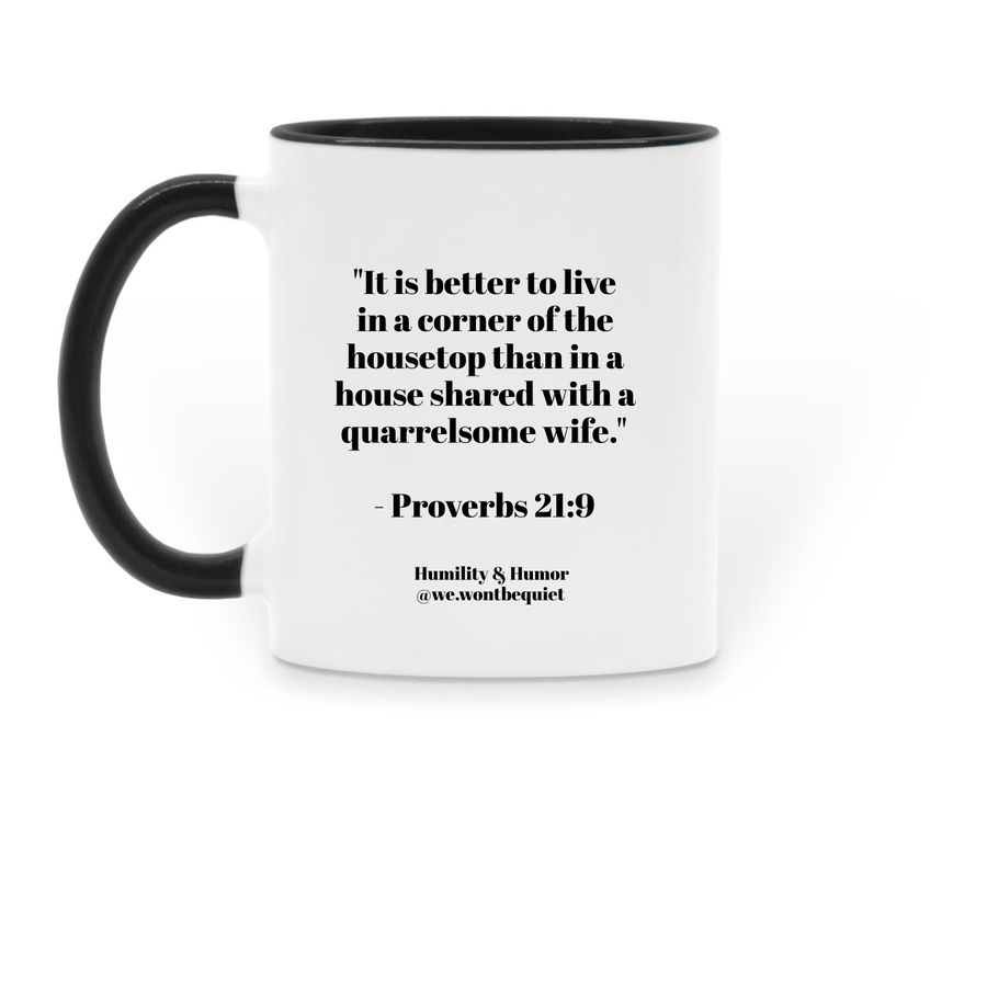 Quarrelsome Wife, a Black Two-Tone Ceramic Mug (back-view)