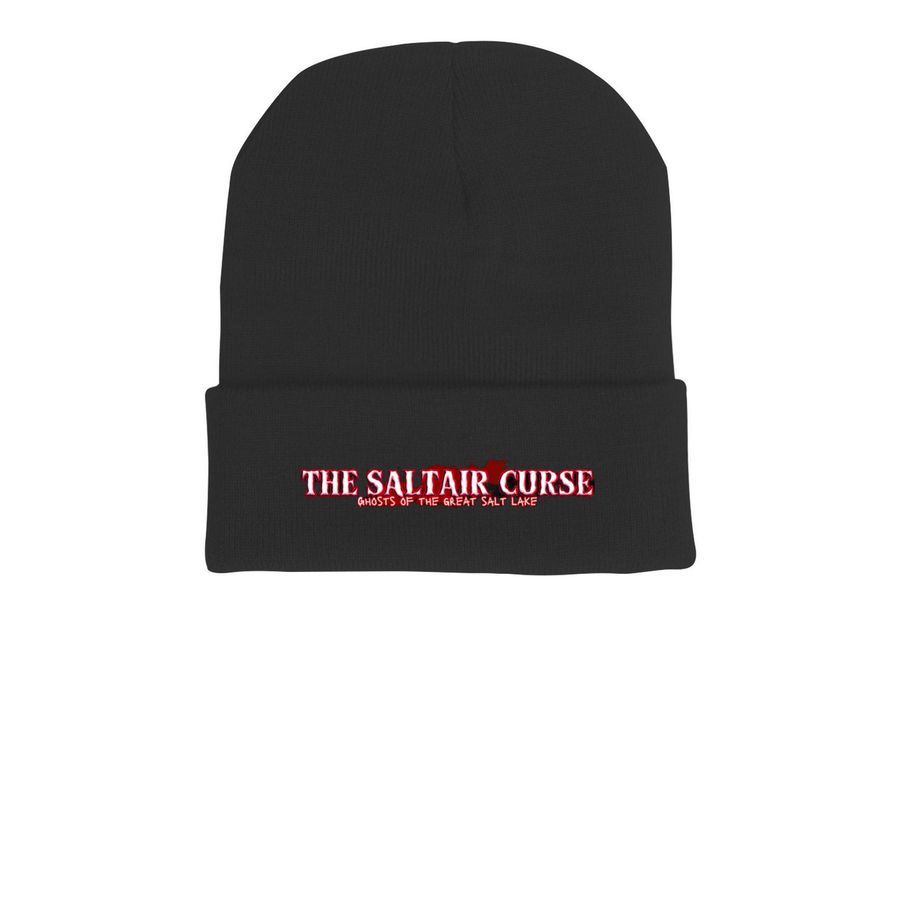 THE SALTAIR CURSE BEANIE, a Black Printed Cuffed Beanie