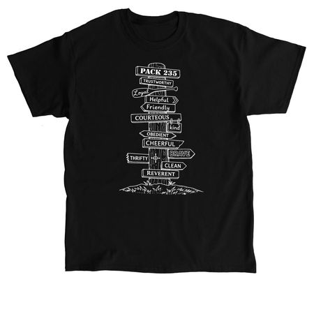 The 12 Points of the Scout Law - White, a Black Classic Unisex Tee
