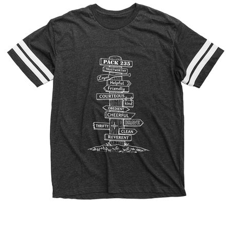The 12 Points of the Scout Law - White, a Vintage Smoke / White Football Jersey Tee